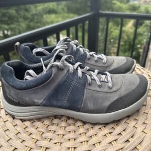 Clark's Womens 9 N Shoes Blue Gray Suede Lace Up Sneaker Shoe